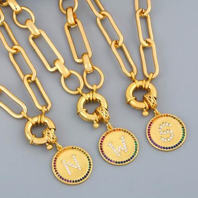 China Hiphop 14K Gold Color Fashion Letter Initial Alphabet Charms Necklace For Women for sale