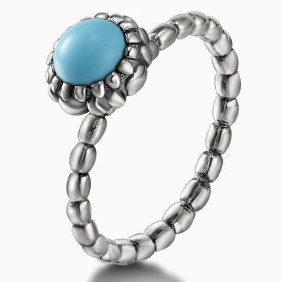 China Custom Wholesale Casual / Sporty Stainless Steel Vintage Turquoise Rings for sale