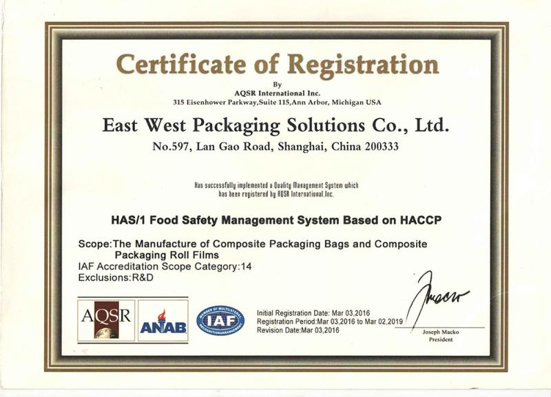 HACCP - East West Packaging Solutions Co., Limited