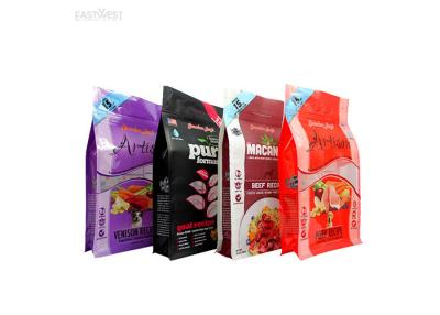 China Resealable Flat Bottom Zipper Cat Food Pouches , Dog Food Pouches Custom Printed for sale