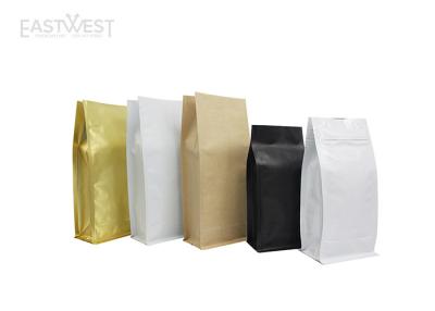 China Stock Aluminum Foil Square Bottom Pouches , Flat Foil Pouches With Pocket Zipper for sale