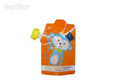 China Orange Juice Reclosable Spout Pouch Bag Stand Up Food Grade Materials For Baby Drink for sale