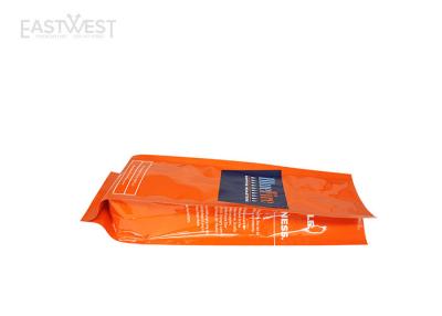 China Orange Color Side Gusset Coffee Bags High Barrier Aluminium Foil Material for sale