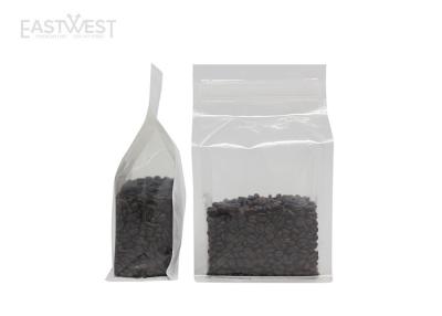 China Clear , Matte White Sealable Cloth Laminated Packaging Bags Block Bottom Pouch for sale