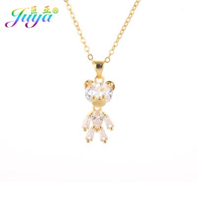 China Wholesale Creative Fashion Trendy Jewelry Gold Zircon Women Kids Animal Animal Gift/Toy Bear Pendant Necklace For Silver Color for sale