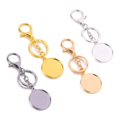 China DIY Jewelry Accessory Cabochon Base Jewelry Components Keychains Cabochon Base Zinc Alloy Setting (Pendant or Earring Keychains) 30MM for sale