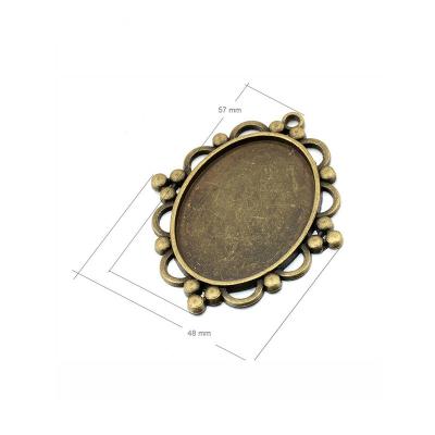 China Jewelry Findings DIY DIY Jewelry Making Dropships Base Cabochon Trays Jewelry Findings Zinc Alloy Oval Necklace Accessories Diy Cabochon Base for sale