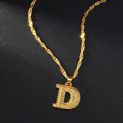 China Adjustable Length 26 English Alphabet Gold Color Initial Letter Clavicle Necklace For Girls for sale