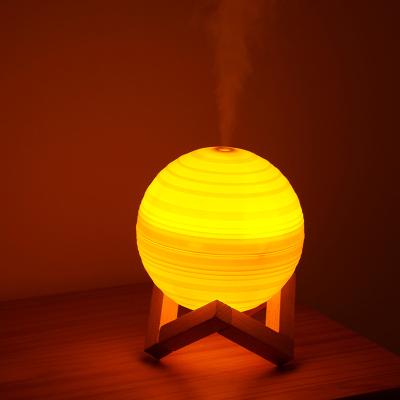 China Air Humidification+Light Factory Price Planet Slice 300ml 3d Usb Printed Galaxy Lamp Desk Night Light Humidifier for Office Home for sale