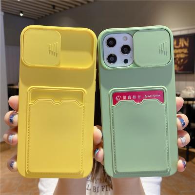 China Shockproof For Iphone 12 Case Camera Protector Silicone Slip Window Snap Card For Iphone11 Pro Max Xr Lens Protection Back Cover for sale