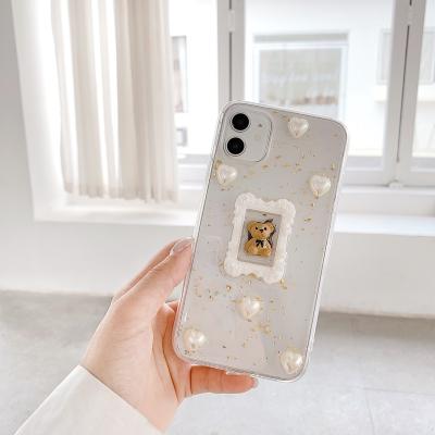 China Frame Shockproof Cute Bear Photo Fashion Silicone Shockproof Soft Phone Case For Iphone 12 11 pro Max Mini X Xs 7 8 plus cell phone bag for sale