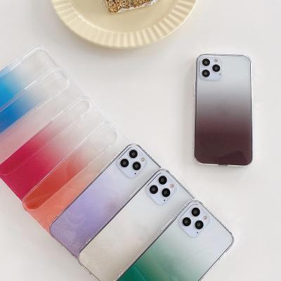 China Cell Phone Accessories Sky Gradient Color Epoxy Protective Case Back Cover Shockproof Mobile Phone For Iphone 12 13 pro Max Case Cover for sale