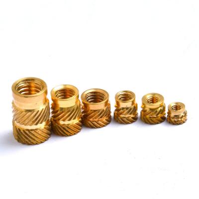 China Automotive Parts Car Universal China Custom Stainless Steel Threaded Insert Nut Brass Knurled Nut M2 M3 M4 M5 M6 6.3Mm 10Mm Thread Brass Insert for sale