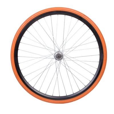 China 24 Inch Bicycle Explosion Proof Airless Rubber Wheels Chinese Orange Bicycle Inner Tube Tires for sale