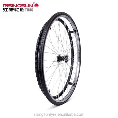 China Risingsun 2021 Hot Selling Design Explosion Proof New 24 Inch Airless Tires For Medical Equipment Wheelchair Tires for sale