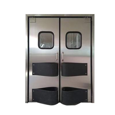 China Heat Insulation Security 40mm Thickness Double Swing Traffic Door Impact Traffic Door For Restaurant for sale