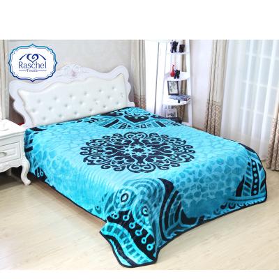 China New design anti-pilling geometric patterns 1ply 2.5kg/3.5kg/4.5kg raschel blanket North Africa style for sale