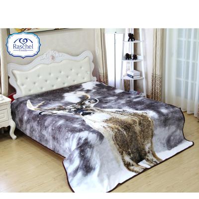 China Super Soft Large Size Flower Kolkota Style Adult 4.5kg Printed 3D Mink Anti-pilling Blanket for sale