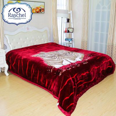 China High Quality Soft Double Ply Anti-pilling Embossed Raschel Mink Blanket From Korea for sale