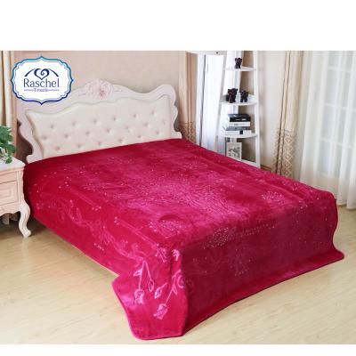 China Anti-pilling New Polyester 100% Stitch 1 Diamond Gilding Embroidery Wedding Side Blanket for sale