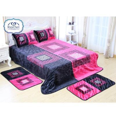 China Anti-pilling Plush Royal Algeria Embossed Sheet Set Cover for sale