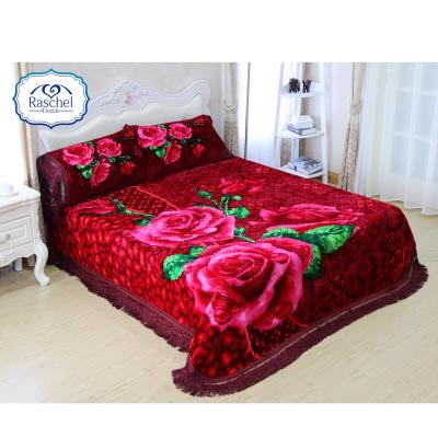 China Nondisposable 100% Polyester Korean Style Bedspread 4 Pcs 3D Blanket Bedding Set for sale