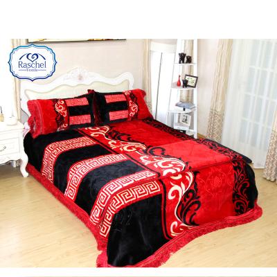 China China supplier geometric design anti-pilling raschel Algeria 4 pcs bedding sets for winter for sale