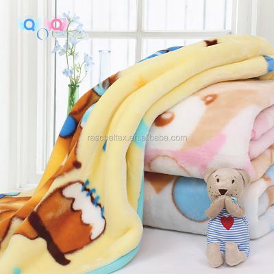 China Anti-pilling Super Soft 100% Polyester Raschel Polyester Baby Blanket for sale