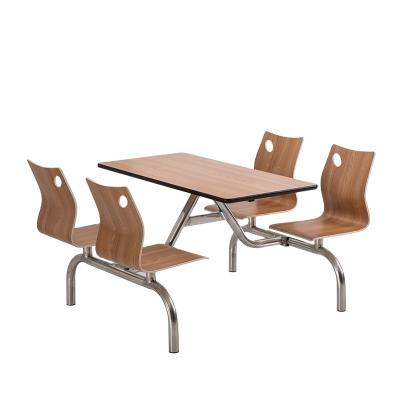 China (Others)Modern Adjustable Style School Canteen Room Dining Table Metal Frame Cafeteria Table And Chair Sets With 4 Chairs for sale