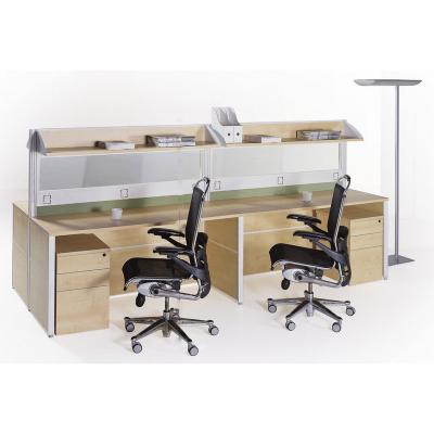 China Extendable modern simple desk and cabinet, melamine board office desk reception for sale