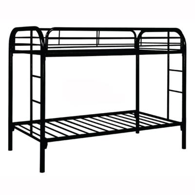 China Modern Factory Metal Double Bunk Bed Dormitory Iron Bed Powerful Detachable Black Single Bed for sale