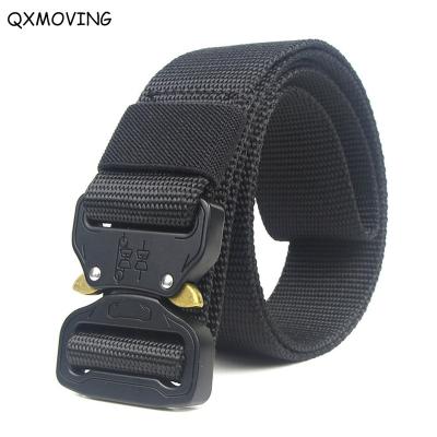 China QXMOVING Outdoor Travel Men's Waterproof Durable LOGO Military Tactical Buckle Nylon Custom Belt for sale