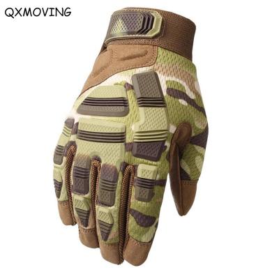 China Great Fit QXMOVING Hiking Full Finger Men Cycling Glove Climbing Fingerless Protective Military Tactical Gloves for sale