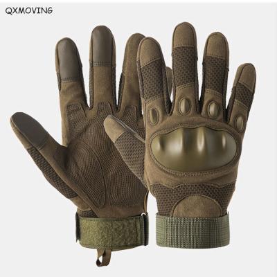 China QXMOVING Touch Screen Full Finger Military Mount Hard Knuckle Combat Fitness Tactical Gloves For Retraining for sale