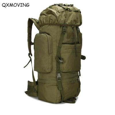 China QXMOVING Wholesale Waterproof Large Volume 65L Tactical Backpack For Camp Hiking Hunting Outdoor Sport for sale