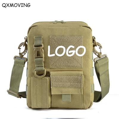 China For Outdoor Men's Messenger Bag Camping Travel Canvas OEM LOGO Tactical Military Backpack Hiking QXMOVING Outdooor Activity for sale