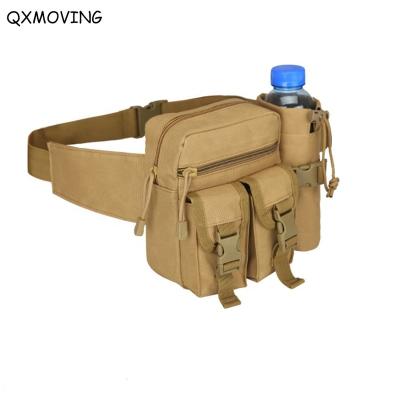 China QXMOVING Outdoor Tactical Anti-theft FishingCamouflage Tactical Pack Pouch Water Bottle Military Waist Bag for sale