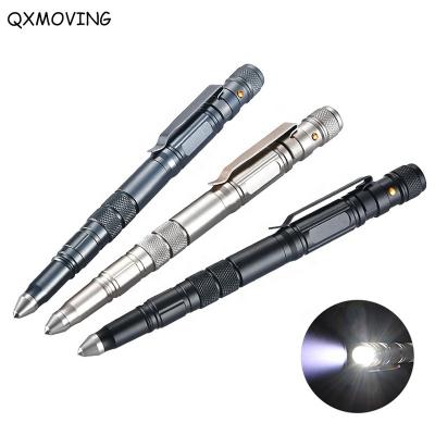 China Custom Tactical Pen Knife Self Defense LOGO Tactical Pen Window Breaker QXMOVING Waterproof Glass Breaker With Flashlight for sale