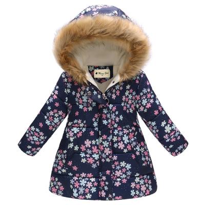 China Factory direct winter children girl cotton slim floral coat new fashion raincoat high quality design for sale