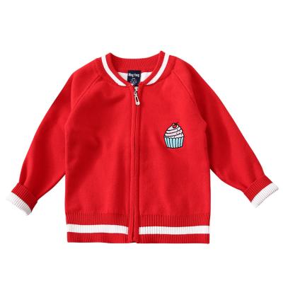 China cute Anti-wrinkle girls knitting jacket 100%Cotton sport sweat causal wholesale shop for kids for sale