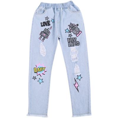 China Kids Clothes Breathable Jeans For Kids Girls Ripped Jeans For Girls Size 10-12 Ripped Jeans For Teen Girls for sale