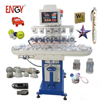 China Printing Shops 6 Color Pad Printer With Rotary Conveyor Belt 8 Color Pad Printing Machine en venta