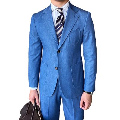 China Normal Lifestyle Wedding Button Business Formal Gentleman Double Breasted Two Piece Blazer for sale