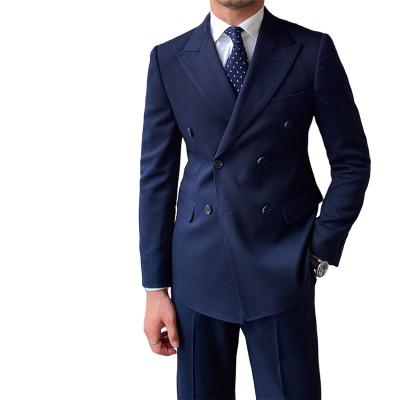 China Autumn Formal Men's Leisure Business Solid Color Suit Jacket Korean Italian Double Breasted Slim Fit Simple Suit for sale