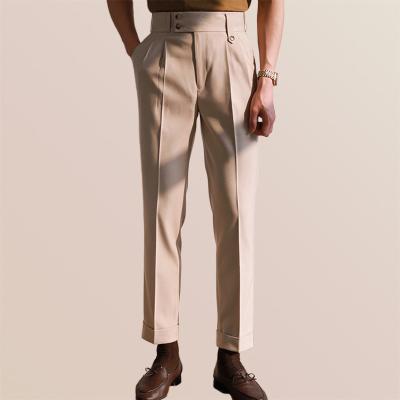 China High Waist Anti-Wrinkle Straight Men's Casual Pants Gentlemen's Business Spring Non Anti Wrinkle Iron Paris Button Suit Pants for sale