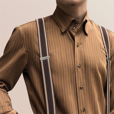 China 2022 Hot Selling Vintage Mens Shirts High Quality Men's Classic Turtle Neck French Shirt With Polo Collar for sale