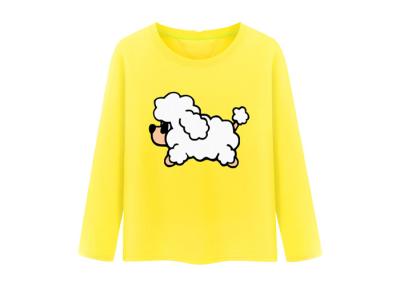 China Yellow Kids Long Sleeve T Shirts Silk Screen With Cartoon Pictures for sale