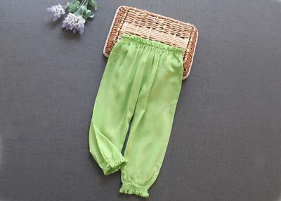 China Anti Shrink Elastic Kids Track Pants Green Color Apply To Little Girl for sale