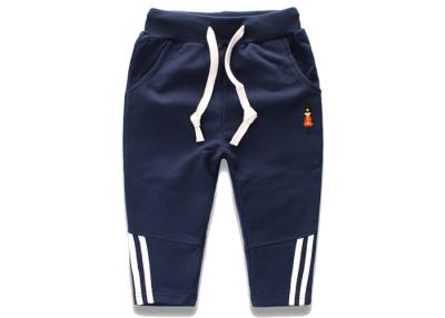 China Comfortable Boys Navy Tracksuit Bottoms Yarn Dyed Fit 2-10 Years Old for sale