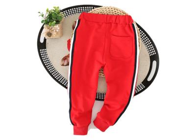 China Anti Wrinkle Cotton Kids Track Pants Red / Green / Blue Color 2T-6T Size for sale